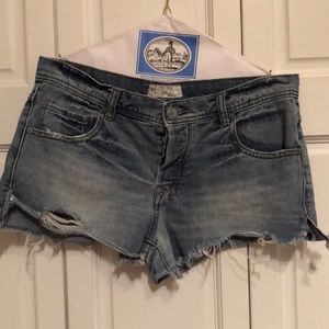 Free People Distressed Jean Shorts